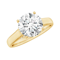 Solitaire Cathedral Engagement Ring with Brilliant Cut Moissanite