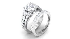 Zircon Designer Wedding Ring Set with Band