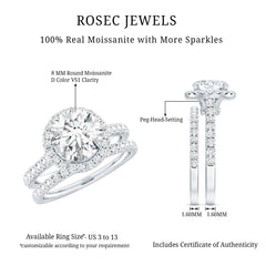 3 CT Moissanite Classic Wedding Ring Set