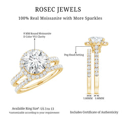 3 CT Moissanite Classic Wedding Ring Set