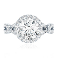 Certified 2 CT Moissanite Criss Cross Engagement Ring with Halo