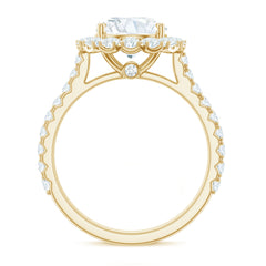 Certified Brilliant Cut Moissanite Halo Engagement Ring
