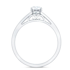 Cubic Zirconia Engagement Ring with Side Stones