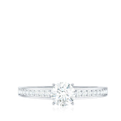 Cubic Zirconia Engagement Ring with Side Stones