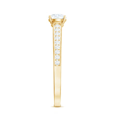 Cubic Zirconia Engagement Ring with Side Stones