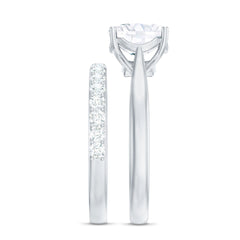 Cushion Cut Moissanite Solitaire Bridal Set with Certificate