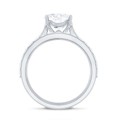 Cushion Cut Moissanite Solitaire Bridal Set with Certificate