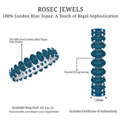 Oval Cut London Blue Topaz Full Eternity Band