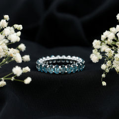 Oval Cut London Blue Topaz Full Eternity Band