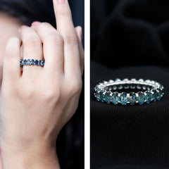 Oval Cut London Blue Topaz Full Eternity Band