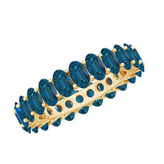Oval Cut London Blue Topaz Full Eternity Band