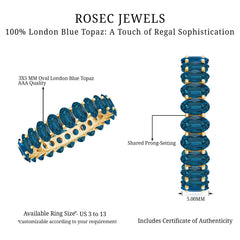 Oval Cut London Blue Topaz Full Eternity Band