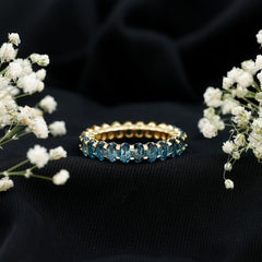 Oval Cut London Blue Topaz Full Eternity Band