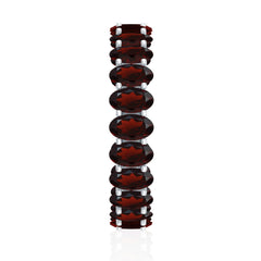 Certified Real Oval Garnet Eternity Ring for Anniversary