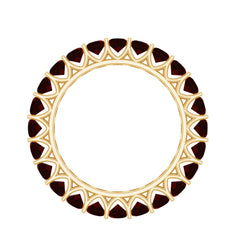 Certified Real Oval Garnet Eternity Ring for Anniversary