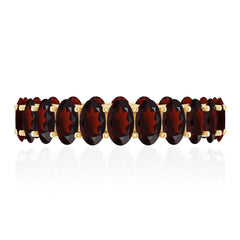 Certified Real Oval Garnet Eternity Ring for Anniversary