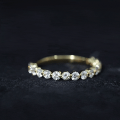 Round Shape Floating Diamond Half Eternity Ring