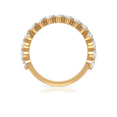Round Shape Floating Diamond Half Eternity Ring