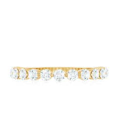 Round Shape Floating Diamond Half Eternity Ring