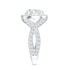 Round Moissanite Crossover Engagement Ring for Women