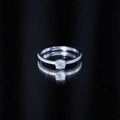 Round Shape Moissanite Solitaire Promise Ring with Side Stones