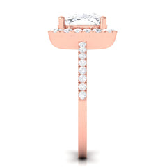 8 MM Cushion Cut Moissanite Halo Engagement Ring for Women