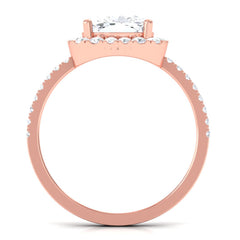 8 MM Cushion Cut Moissanite Halo Engagement Ring for Women