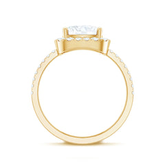 8 MM Cushion Cut Moissanite Halo Engagement Ring for Women