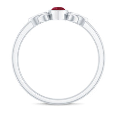 Natural Marquise Ruby Promise Ring with Celtic Knot