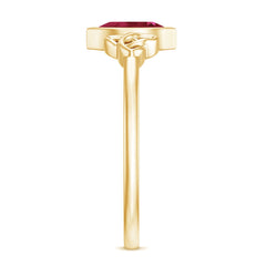 Natural Marquise Ruby Promise Ring with Celtic Knot