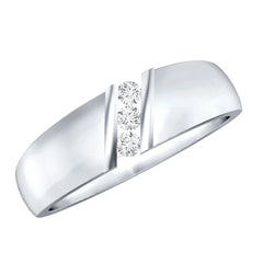 Real Diamond Three Stone Band Ring with Certificate