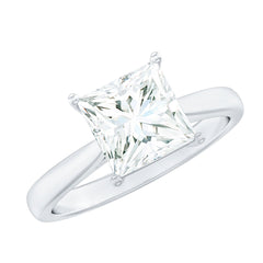 Princess Cut 3 Carat Moissanite Solitaire Engagement Ring