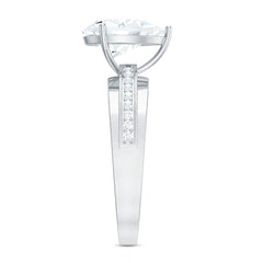 Solitaire Moissanite Pear Shaped Engagement Ring