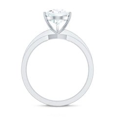 Solitaire Moissanite Pear Shaped Engagement Ring