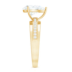 Solitaire Moissanite Pear Shaped Engagement Ring