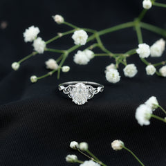 Certified 2 Carat Moissanite Hidden Halo Engagement Ring with Celtic Knot