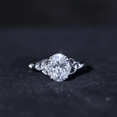 Oval Moissanite Engagement Ring with Celtic Band