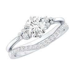 6 MM Round Cut Moissanite Wedding Ring Set For Bride