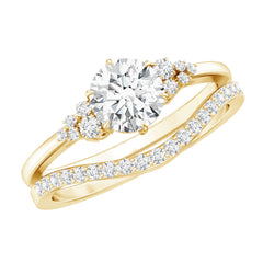 6 MM Round Cut Moissanite Wedding Ring Set For Bride