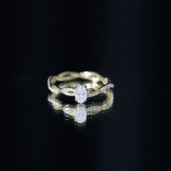 Oval Cut Moissanite Braided Engagement Ring