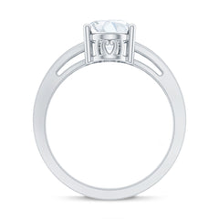 Solitaire Oval Cut Moissanite Split Shank Engagement Ring