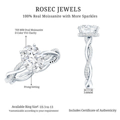 Moissanite Hidden Halo Engagement Ring with Infinity Shank