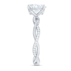Oval Shape Moissanite Solitaire Engagement Ring in Braided Shank