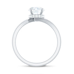 Oval Cut Solitaire Moissanite Bypass Engagement Ring