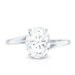 Oval Cut Solitaire Moissanite Bypass Engagement Ring