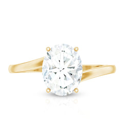 Oval Cut Solitaire Moissanite Bypass Engagement Ring