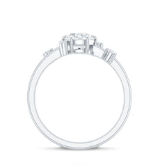 Round Cut Scatter Moissanite Unique Engagement Ring