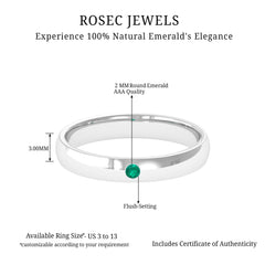 Natural May Birthstone Emerald Band Ring