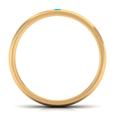 Natural May Birthstone Emerald Band Ring