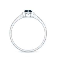 Certified Blue Topaz and Diamond Halo Promise Ring